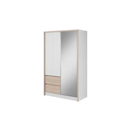 Buy Sara Sliding Door Wardrobe 134cm, Colour: Oak Sonoma, Item Width: 130 from Furnituretta