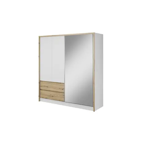 Buy Sara Sliding Door Wardrobe 204cm, Colour: White Matt, Item Width: 200, 5 from Furnituretta