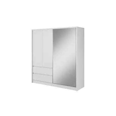 Buy Sara Sliding Door Wardrobe 204cm, Colour: White Matt, Item Width: 200 from Furnituretta