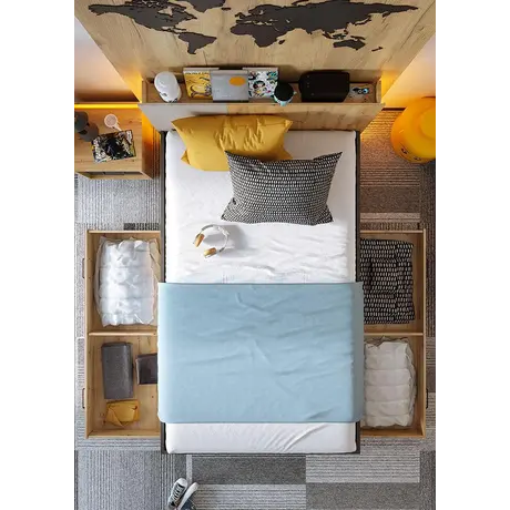 Buy Qubic 11 Bed With LED, 2 from Furnituretta