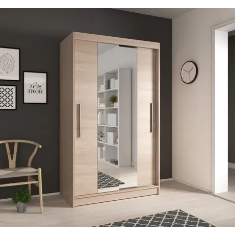 Buy Neomi 01 Sliding Door Wardrobe 120cm in Sonoma Oak, Colour: Oak Sonoma, Front Colour: Oak Sonoma, Item Width: 120 from Furnituretta
