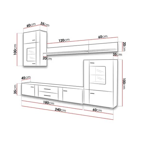 Buy Aleppo Entertainment Unit, 4 from Furnituretta