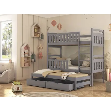Buy Viki Bunk Bed Grey Matt: Space-Saving Sleep Solution for Kids, Colour: Grey Matt, Mattresses: Foam Mattresses, 8 from Furnituretta