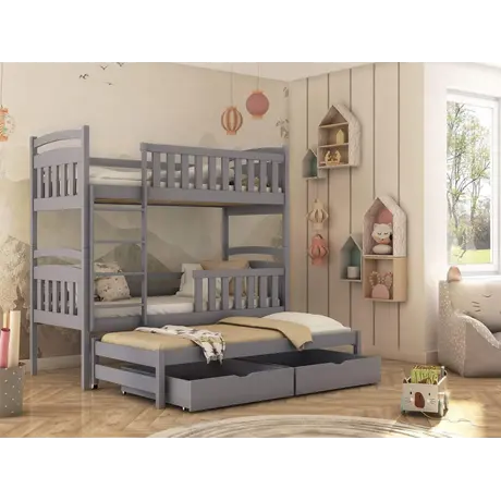 Buy Viki Bunk Bed Grey Matt: Space-Saving Sleep Solution for Kids, Colour: Grey Matt, Mattresses: Foam/Bonnell Mattresses, 8 from Furnituretta