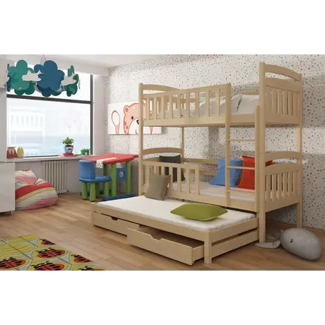 Buy Viki Bunk Bed Pine: Space-Saving Sleep Solution for Kids, Colour: Pine, Mattresses: Foam Mattresses, 8 from Furnituretta