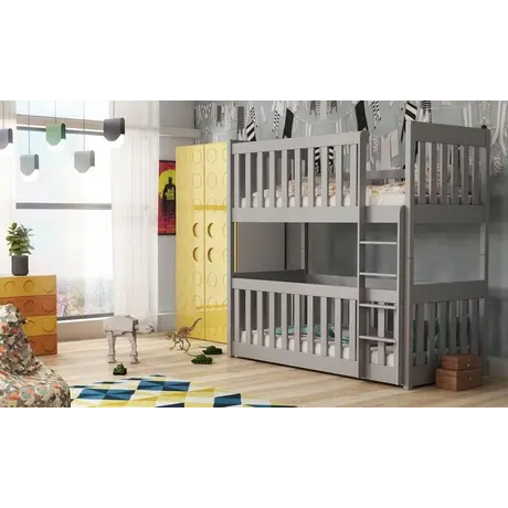 Buy Wooden Bunk Bed Konrad Grey Matt with Cot Bed, Colour: Grey Matt, Mattresses: Foam Mattresses, 8 from Furnituretta