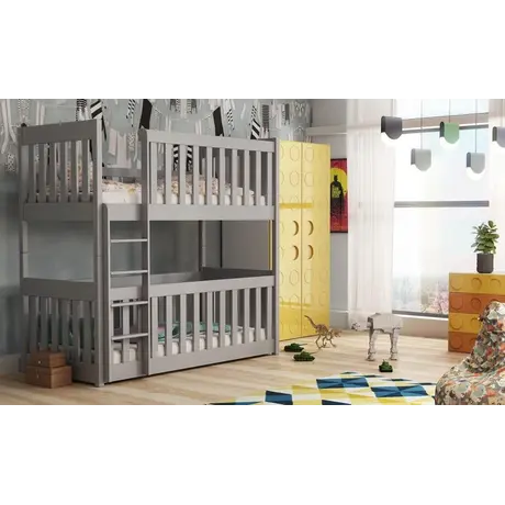 Buy Wooden Bunk Bed Konrad Grey Matt with Cot Bed, Colour: Grey Matt, Mattresses: Bonnell Mattresses, 8 from Furnituretta