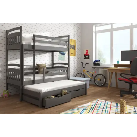 Buy Maximize Your Child's Room: Alan Bunk Bed Graphite with Trundle & Storage, Colour: Graphite, Mattresses: Without Mattresses, 7 from Furnituretta