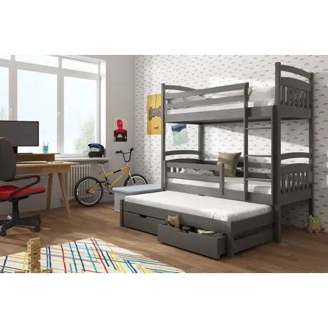 Buy Maximize Your Child's Room: Alan Bunk Bed Graphite with Trundle & Storage, Colour: Graphite, Mattresses: Foam Mattresses, 8 from Furnituretta