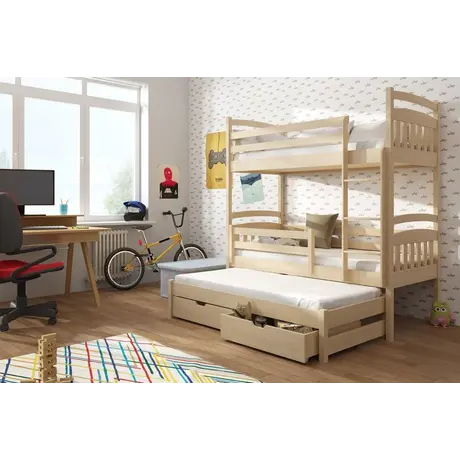 Buy Maximize Your Child's Room: Alan Bunk Bed Pine with Trundle & Storage, Colour: Pine, Mattresses: Foam Mattresses, 8 from Furnituretta