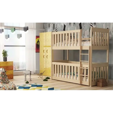 Buy Wooden Bunk Bed Konrad Pine with Cot Bed, Colour: Pine, Mattresses: Foam Mattresses, 7 from Furnituretta