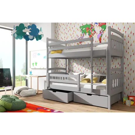 Buy Space-Saving Sleep & Storage: Gabi Bunk Bed Grey Matt with Drawers, Colour: Grey Matt, Mattresses: Foam Mattresses, 9 from Furnituretta