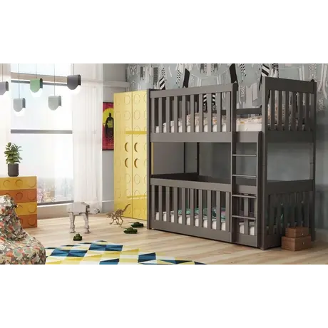 Buy Wooden Bunk Bed Konrad Graphite with Cot Bed, Colour: Graphite, Mattresses: Foam Mattresses, 9 from Furnituretta