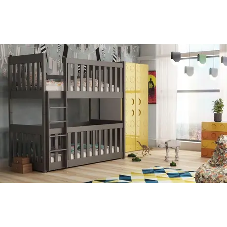Buy Wooden Bunk Bed Konrad Graphite with Cot Bed, Colour: Graphite, Mattresses: Without Mattresses, 9 from Furnituretta