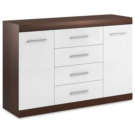Buy Bordo Sideboard Cabinet 07 in Oak Chocolate and White Gloss from Furnituretta