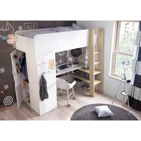 Buy Tom TM-01 Bunk Bed with Computer Desk and Wardrobe, 3 from Furnituretta