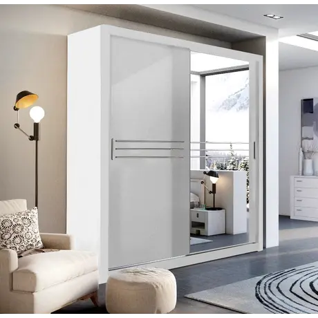 Buy Havana ID-12 Sliding Door Wardrobe 203cm in White Matt from Furnituretta