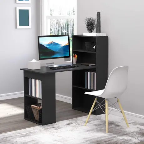 Buy Homcom 120cm Modern Computer Desk Bookshelf Writing Table, 2 from Furnituretta