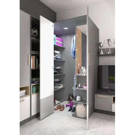Buy Pok PO-00 Walk-In Wardrobe, Colour: Graphite, Side: Left, Item Width: 130, 3 from Furnituretta