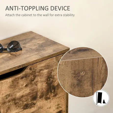 Buy Homcom 2 Drawer Shoe Cabinet Industrial Shoe Cupboard Hallway, 6 from Furnituretta