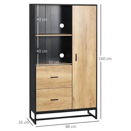 Buy Homcom Kitchen Cupboard, Freestanding Storage Cabinet, 3 from Furnituretta