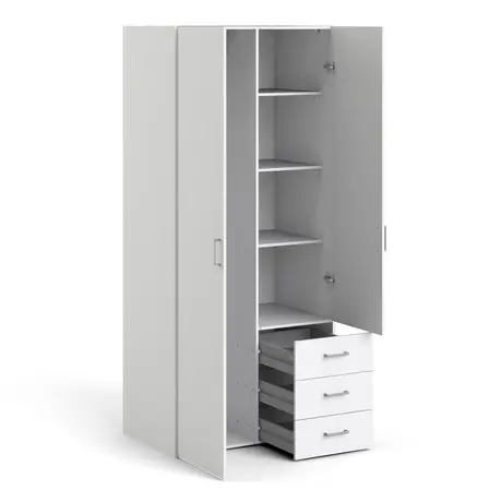 Buy Modern Wardrobe with 2 Doors and 3 Drawers, 4 from Furnituretta