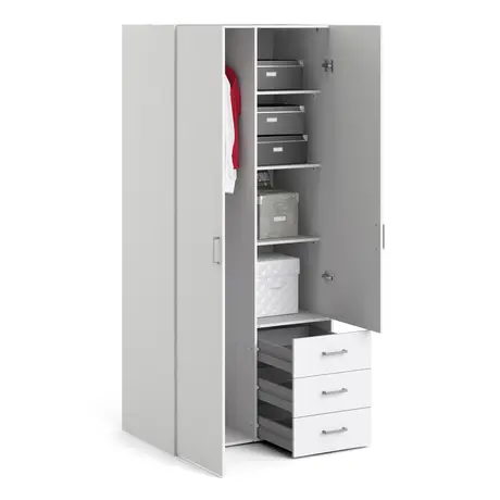 Buy Modern Wardrobe with 2 Doors and 3 Drawers, 5 from Furnituretta