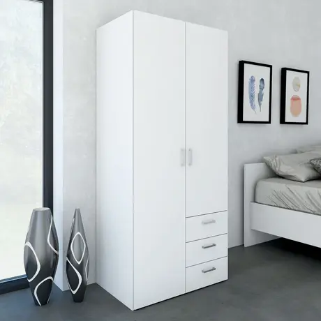 Buy Modern Wardrobe with 2 Doors and 3 Drawers, 6 from Furnituretta