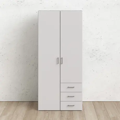 Buy Modern Wardrobe with 2 Doors and 3 Drawers, 7 from Furnituretta