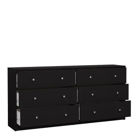 Buy May Chest of 6 Drawers: Stylish Black Storage Solution, 6 from Furnituretta