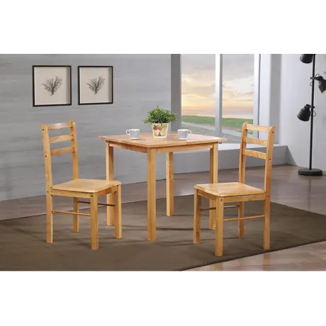 Buy New York Chairs – Natural Oak | Pair of Solid Rubberwood Dining Chairs, 3 from Furnituretta