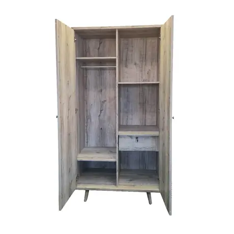 Buy Sleek and Stylish: Belvoir 2-Door Wardrobe in Grey Oak, 2 from Furnituretta