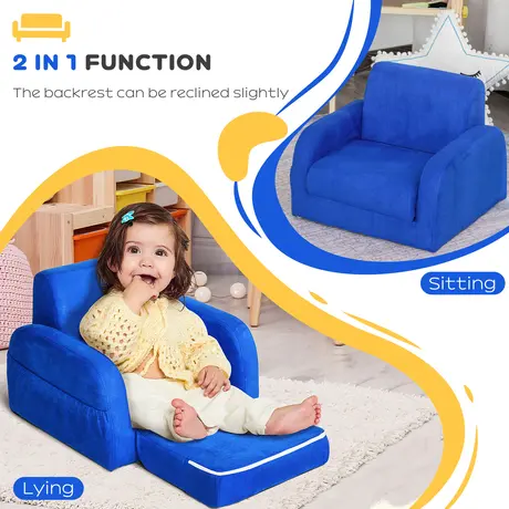 Buy Homcom 2 In 1 Kids Children Sofa Chair Bed Folding Couch, 5 from Furnituretta