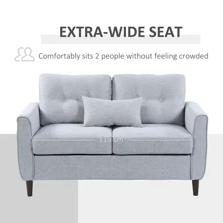 Buy Homcom 2 Seat Sofa Double Sofa Loveseat Fabric Wooden Legs, 5 from Furnituretta