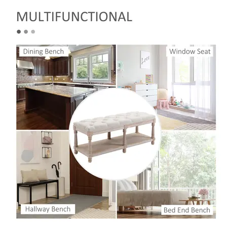 Buy Homcom 2 Tier Shoe Rack Bench with Button Tufted Upholstered, 7 from Furnituretta