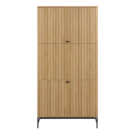Buy Effortless Elegance: Albany 4-Door Wardrobe in Black & Oak, 3 from Furnituretta