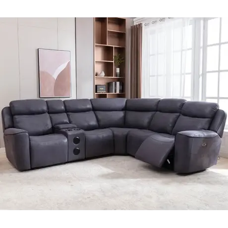 Buy Techno Corner Sofa – 3 Power Recliners in Grey, 17 from Furnituretta