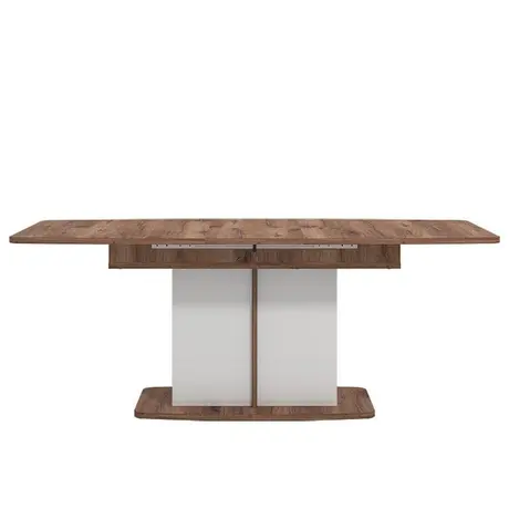 Buy Modern Extending Dining Table: White Gloss and Oak, 5 from Furnituretta