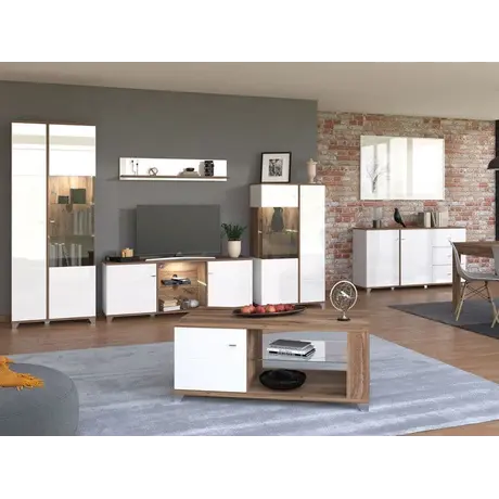 Buy March White High Gloss Display Cabinet for Modern Homes, 5 from Furnituretta