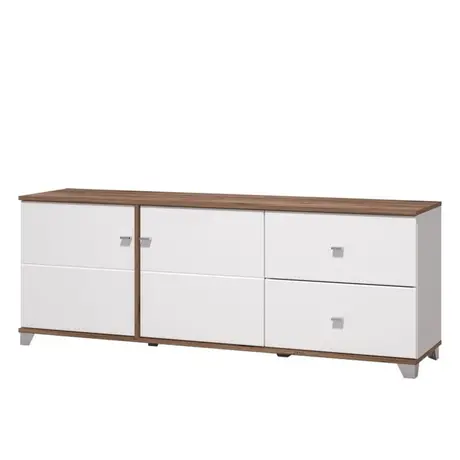 Buy March White Gloss & Warm Oak TV Unit - Modern Style from Furnituretta