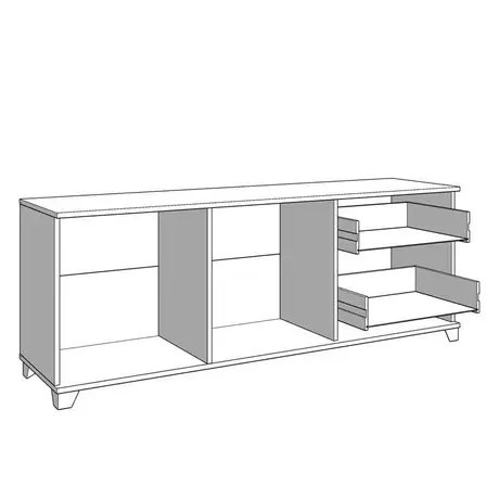 Buy March White Gloss & Warm Oak TV Unit - Modern Style, 5 from Furnituretta
