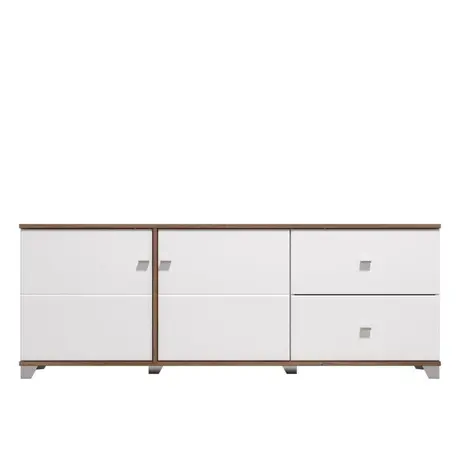 Buy March White Gloss & Warm Oak TV Unit - Modern Style, 2 from Furnituretta