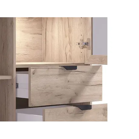 Buy Esher Grey Oak Effect Display Cabinet, 4 from Furnituretta