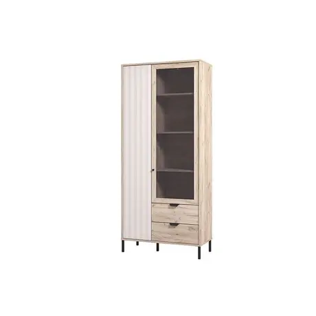 Buy Esher Grey Oak Effect Display Cabinet, 3 from Furnituretta