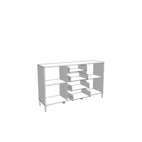 Buy Clacton Sideboard: Stylish Oak Effect with Black Accents, 5 from Furnituretta