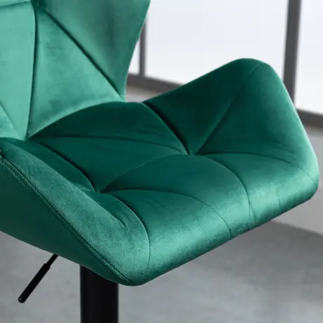 Buy Homcom Bar Stools Set Of 2, Luxurious Velvet-Touch Barstools, 9 from Furnituretta