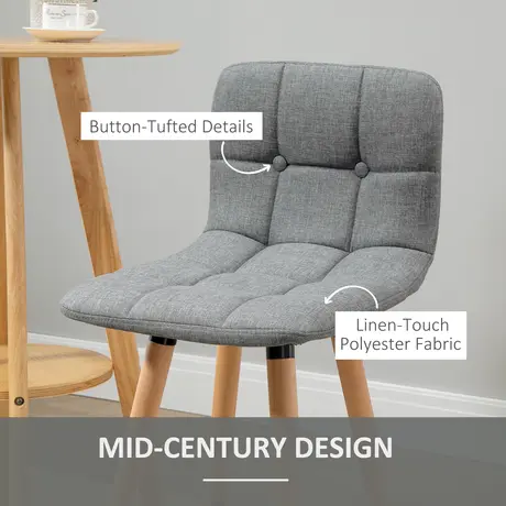 Buy Homcom Bar stool Set of 2 Armless Button-Tufted Counter Height Bar Chairs, 5 from Furnituretta