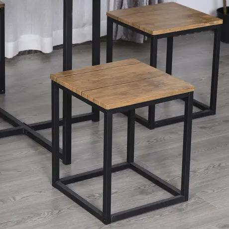 Buy Homcom 5 PCS Industrial Table & Stool Set Metal Frame, 8 from Furnituretta