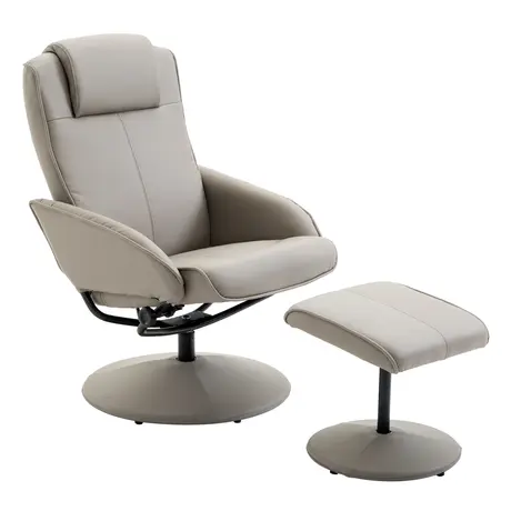 Buy Homcom Adjustable PU Leather Recliner Swivel Chair High Back from Furnituretta
