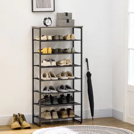 Buy Homcom 8-Tier Shoe Rack, Shoe Storage Organizer with Mesh Shelves, 2 from Furnituretta